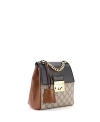 Pre-Owned Gucci Mini Padlock Backpack Gg Coated Canvas and Leather