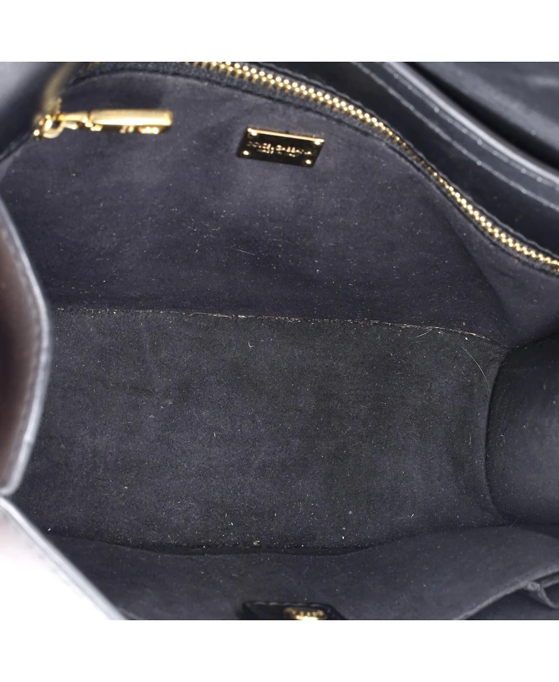Pre-Owned Dolce and Gabbana Small Dg Logo Flap Shoulder Bag Leather