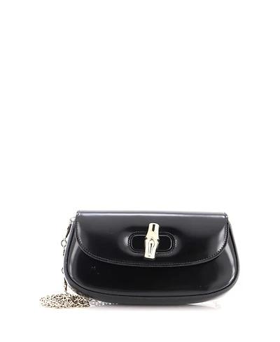 Pre-Owned Gucci Small Bamboo Night Chain Clutch Leather