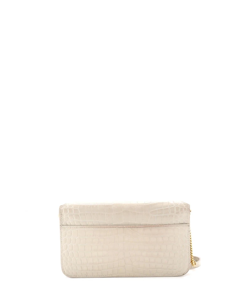 Pre-Owned Saint Laurent Classic Monogram Phone Holder Shoulder Bag Embossed Leather