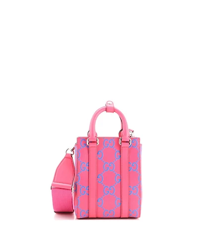 Pre-Owned Gucci Mini Convertible Open Tote Gg Embossed Perforated Leather