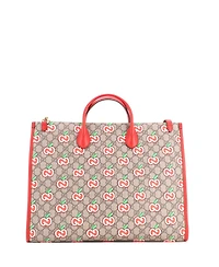 Pre-Owned Gucci Large Convertible Open Tote Apple Gg Coated Canvas