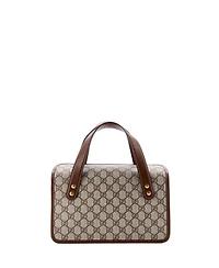 Pre-Owned Gucci Small Horsebit 1955 Boston Bag Gg Coated Canvas