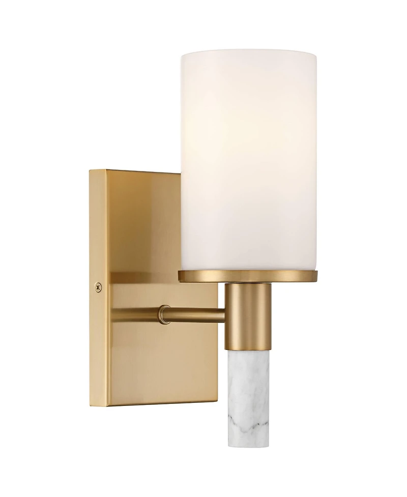Possini Euro Design Possini Euro Lucius 11" High Soft Gold and White Marble Wall Sconce