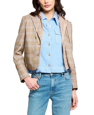 Central Park West Women's Sienna Plaid Cropped Blazer