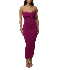 Jluxlabel Women's La Lune Drape Cowl-Neckline Sleeveless Midi Dress