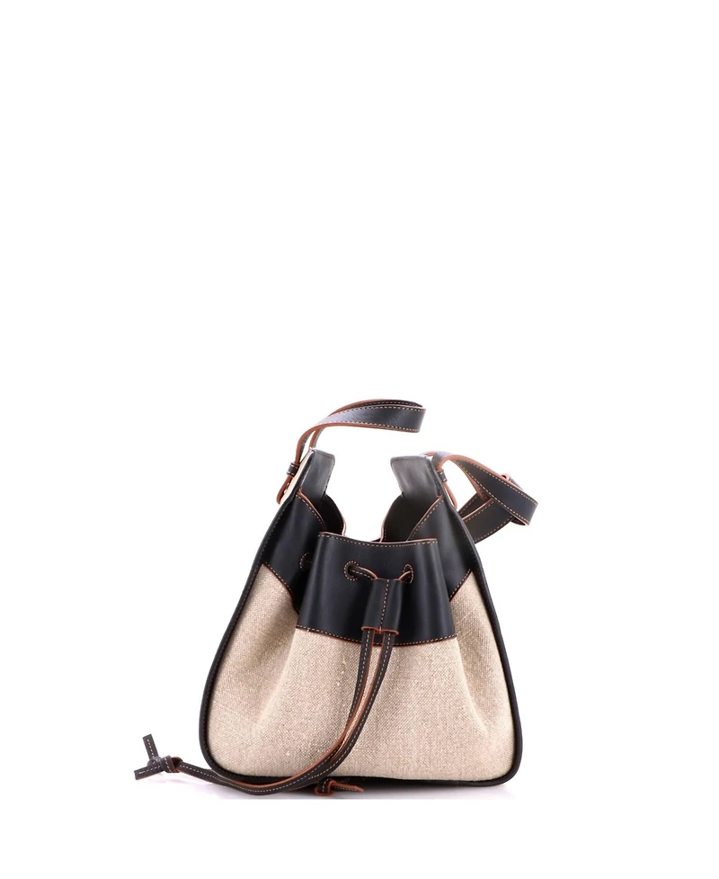 Pre-Owned Loewe Small Hammock Bag Leather and Canvas