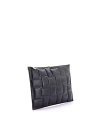 Pre-Owned Bottega Veneta Cassette Zip Clutch Embossed Padded Leather