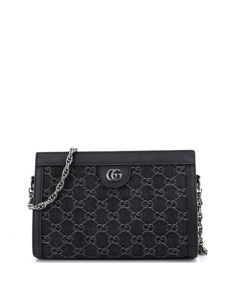Pre-Owned Gucci Small Ophidia Chain Shoulder Bag Gg Denim