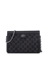 Pre-Owned Gucci Small Ophidia Chain Shoulder Bag Gg Denim