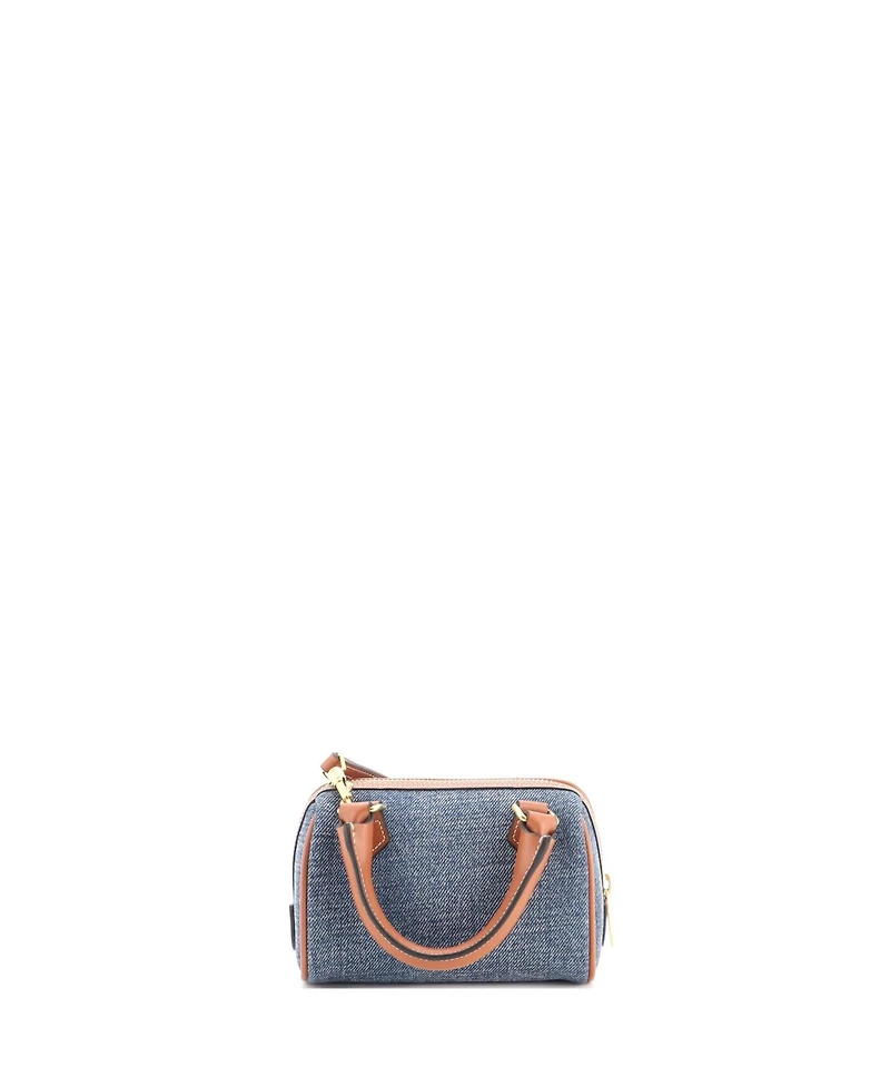 Pre-Owned Celine Mini Cuir Triomphe Boston Bag Denim