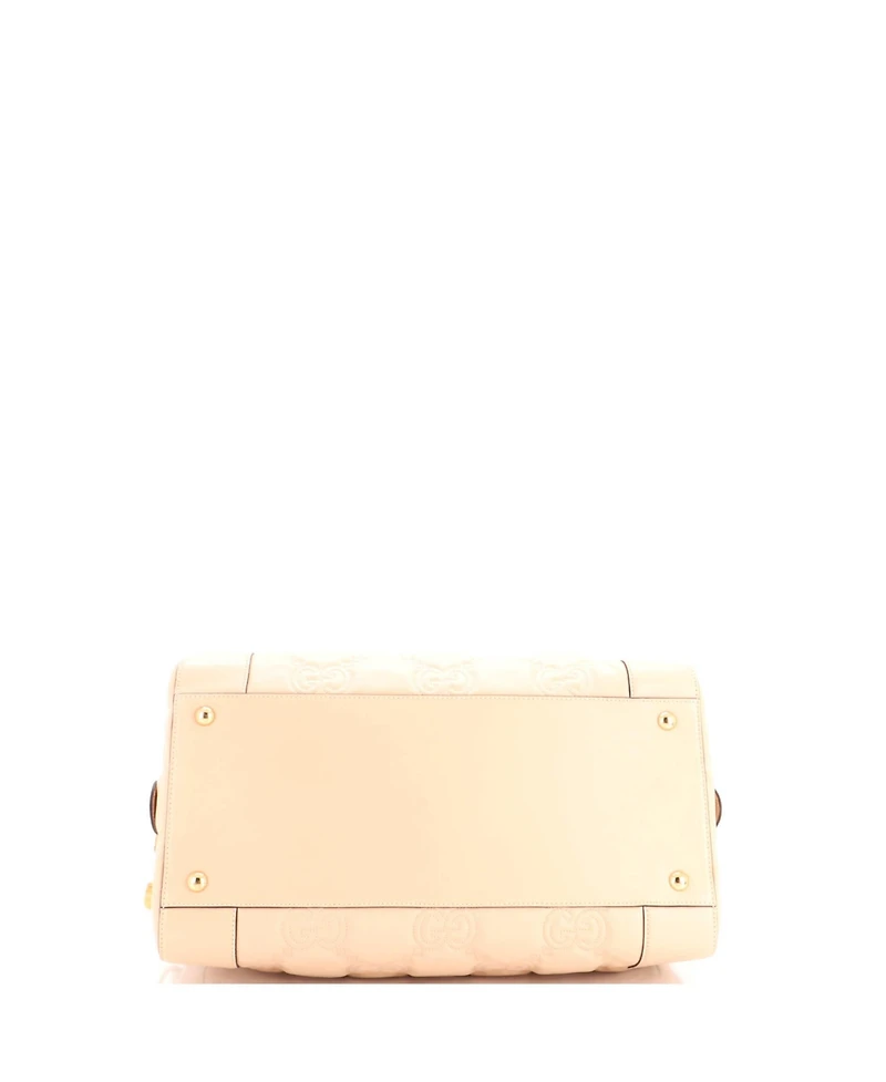 Pre-Owned Gucci Medium Convertible Boston Top Handle Bag Gg Matelasse Leather