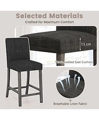 Sugift Counter Height Bar Stools Set of 2 with Backrest and Footrest