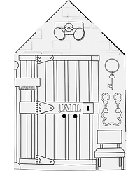 Easy Playhouse Police and Fire Station Color-Your-Own 1-Piece Playhouse, Ages 3+