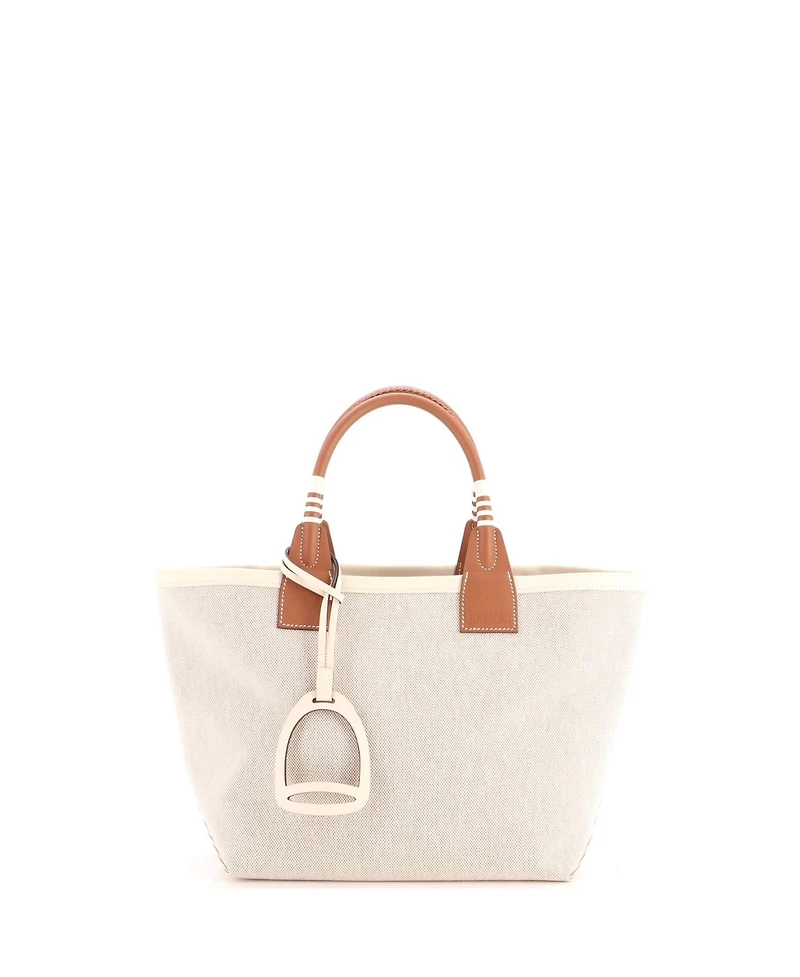 Pre-Owned HERMES 25 Sac Steeple Tote Toile with Leather