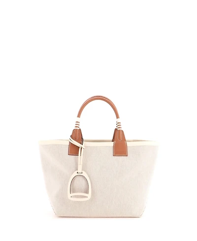 Pre-Owned HERMES 25 Sac Steeple Tote Toile with Leather