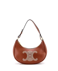 Pre-Owned Celine Ava Bag Triomphe Embroidery Leather