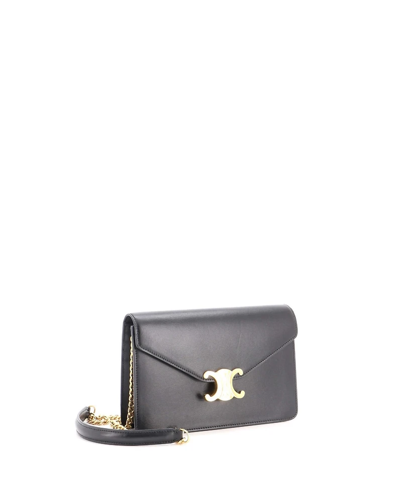 Pre-Owned Celine Margo Triomphe Wallet on Chain Leather