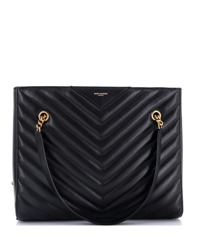 Pre-Owned Saint Laurent Medium Tribeca Shopping Tote Matelasse Chevron Leather