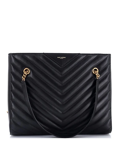 Pre-Owned Saint Laurent Medium Tribeca Shopping Tote Matelasse Chevron Leather