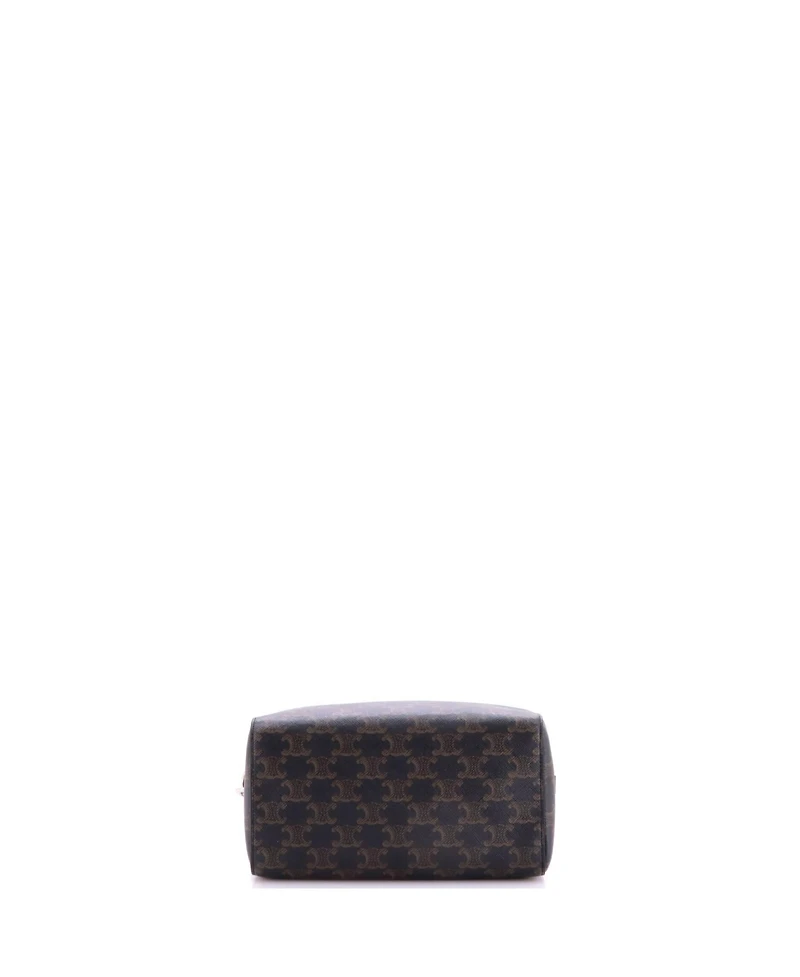 Pre-Owned Celine Mini Convertible Zip Boston Bag Triomphe Coated Canvas