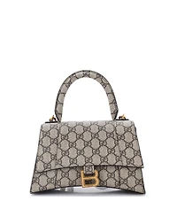 Pre-Owned Gucci Small x Balenciaga The Hacker Project Hourglass Top Handle Bag Gg Coated Canvas