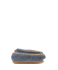 Pre-Owned Saint Laurent Medium Niki Chain Flap Bag Matelasse Chevron Denim with Suede