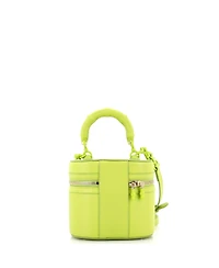 Pre-Owned Gucci Mini Bamboo Top Handle Vanity Shoulder Bag Leather
