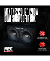 Mtx TNE212D 12-Inch 1200-Watt Car Audio Dual Loaded Subwoofer Box Enclosure