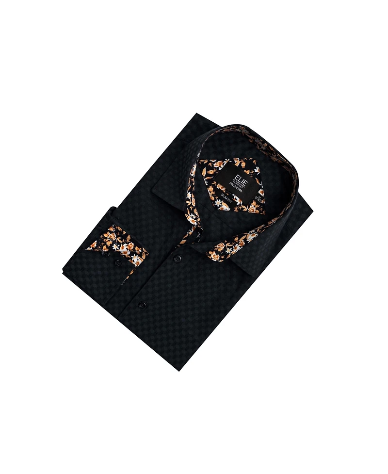 Elie Balleh Big Boys Slim Fit Jacquard Shirt