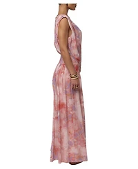 Jluxlabel Women's Evening Flow Floral Plunging V-Neck Draped Maxi Dress