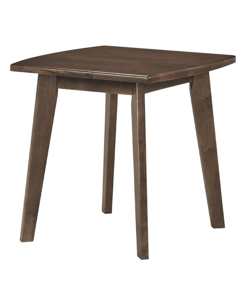 Sugift Solid Rubber Wood Square End Table with Thickened Curved Edge Tabletop