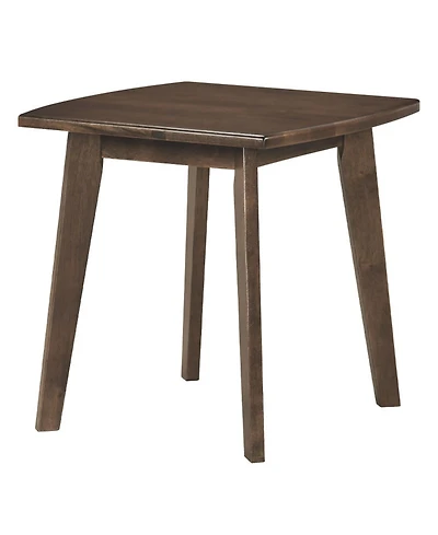 Sugift Solid Rubber Wood Square End Table with Thickened Curved Edge Tabletop