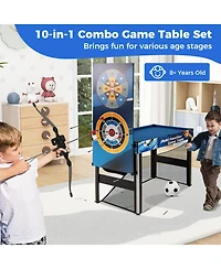 Sugift 10-in-1 Combo Game Table Set for Table Tennis Basketball and Soccer Play