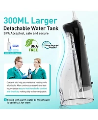 Coslus CX20 Water Flosser, 300 Milliliters, IPX7, Portable, Rechargeable, for Home and Travel