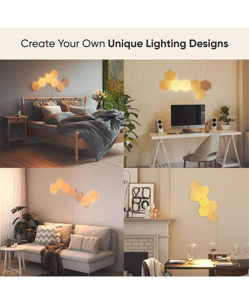 Nanoleaf Elements Smarter Kit Birchwood Hexagons