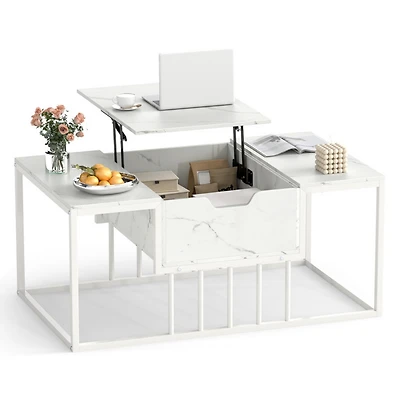 Sugift Lift Top Coffee Table with Hidden Storage Compartment and Gas Strut Raised Tabletop