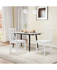 Sugift Wooden Kitchen Chairs Set of 2 Featuring Breathable Slat Tilt Backrest and Rubber Wood Frame