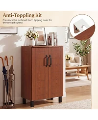 Sugift 5-Tier Freestanding Shoe Storage Cabinet with Detachable Shelves and Ventilation Holes