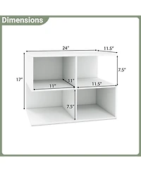 Sugift 3-Tier S-Shaped End Table with 4 Open Storage Cubes for Living Room