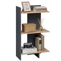 Sugift 3-Tier Wooden Bookshelf with Anti-Tipping Kit and 15 Inch Shelf Spacing