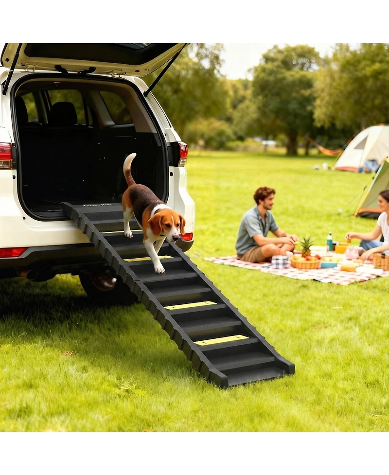 PawHut Dog Stairs for Car Truck Suv, Foldable Ramp Large Medium Small Dogs