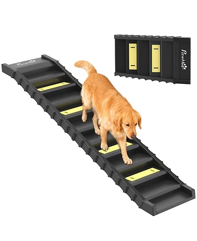 PawHut Dog Stairs for Car Truck Suv, Foldable Ramp Large Medium Small Dogs