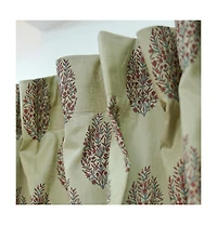 Fabdivine Handmade Vatika Floral Block Print Linen Curtain