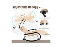 Boyel Living Outdoor 2 Persons Rocking Chaise Lounge with Canopy and Wheels