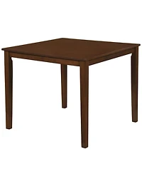 Sugift Farmhouse Square Dining Table for 4 with Solid Rubber Wood Frame and Reinforced Corners