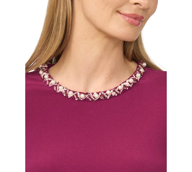 CeCe Women's Embellished Short Sleeve Top