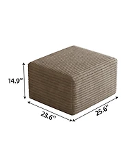 Streamdale Furniture Sofa ottoman ,No Assembly Required,Camel(Plush Corduroy Fabric)