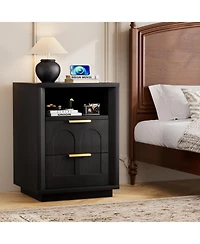 Flynama 2-Pack Nightstands with Charging Station