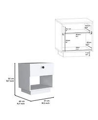 Flynama Single Drawer Nightstand with Large Open Shelf